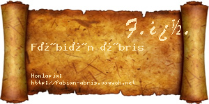 Fábián Ábris névjegykártya