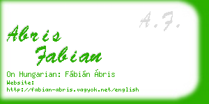 abris fabian business card